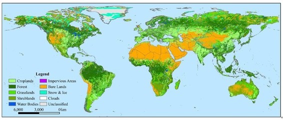 我校率先完成世界首套30米全球地表覆蓋遙感制圖及生物質能資源數據庫信息系統(tǒng)平臺